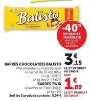 U Express Twix - barres chocolatees offre