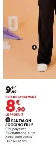 Hyper U Pantalon jogging fille offre