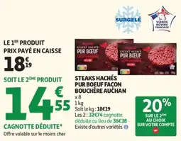 Auchan Auchan Steaks Hachés Pur Bœuf offre