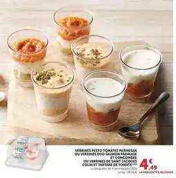 U Express Tartare - verrines pesto tomates parmesan ou verrines duo saumon fromage ou verrines de stin ajoutes offre