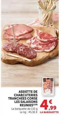 U Express Assiette de charcuteries tranchées corse les salaisons reunes offre