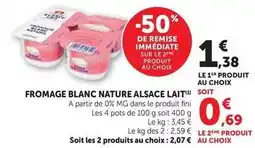 U Express Fini - fromage blanc nature alsace lait offre