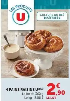 Super U U - 4 pains raisins offre
