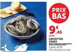 U Express Crevettes crues decongelees offre