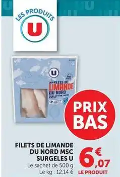 Super U U - filets de limande du nord msc surgeles offre