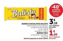Hyper U Twix - barres chocolatees offre