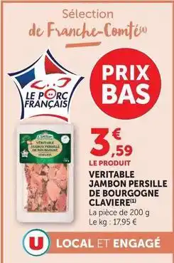 Super U Veritable - jambon persille de bourgogne claviere offre