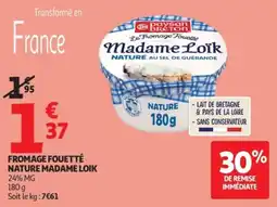 Auchan Paysan Breton Fromage Fouetté Madame Loïk offre