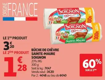 Auchan SOIGNON BÛCHE DE CHÈVRE offre