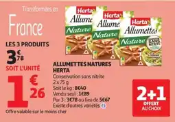 Auchan Herta Allumettes Nature offre