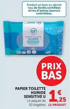 U Express U - papier toilette humide sensitive offre