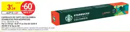 Intermarché Contact STARBUCKS CAPSULES DE CAFÉ X10 COLOMBIA offre