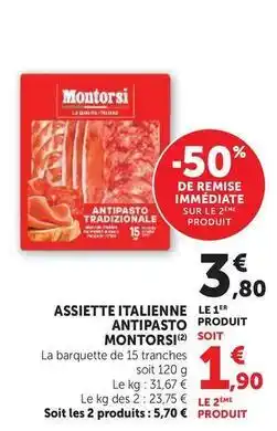 U Express Montorsi - assiette italienne antipasto produit soit offre