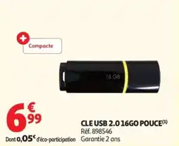 Auchan CLE USB 2.0 16GO POUCE offre