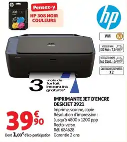 Auchan HP IMPRIMANTE JET D'ENCRE DESKJET 2921 offre