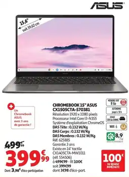 Auchan ASUS CHROMEBOOK 15" offre