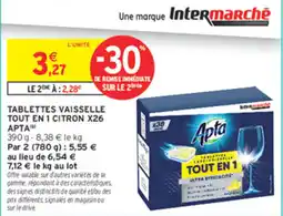 Intermarché Contact Apta Tablettes vaisselle tout en 1 citron offre