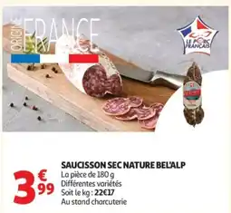 Auchan BEL'ALP SAUCISSON SEC NATURE offre