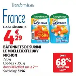 Auchan Fleury Michon Bâtonnets de surimi Le Moelleux offre