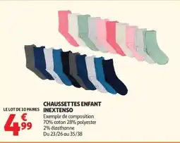 Auchan INEXTENSO CHAUSSETTES ENFANT offre