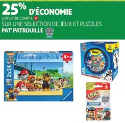 Auchan Pat paatrouille de jeux et puzzles offre