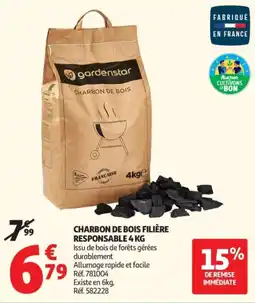 Auchan gardenstar CHARBON DE BOIS offre