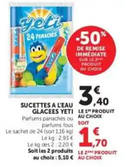U Express Yeti Sucettes à l'eau glacées offre