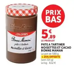 U Express Bonne Maman pâte à tartiner noisettes et cacao offre