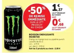 U Express MONSTER BOISSON ENERGISANTE offre