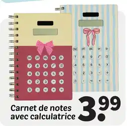 Wibra Carnet de notes avec calculatrice offre