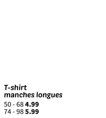 Wibra T-shirt manches longues offre