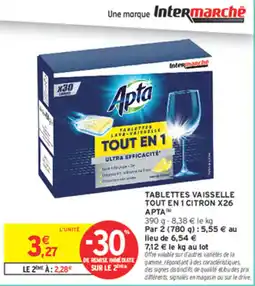Intermarché Express Apta Tablettes vaisselle tout en 1 citron offre