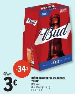 E.Leclerc Bud Bière blonde sans alcool offre