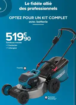 Castorama Tondeuse tractée + 2 batteries + 1 chargeur offre