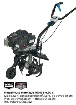 Castorama MAC ALLISTER Motobineuse thermique 450 E offre