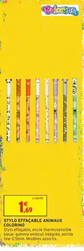 Intermarché COLORINO Stylo effaçable animaux offre