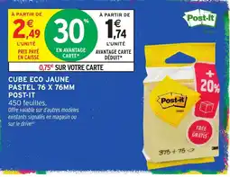 Intermarché Post-it Cube Eco Jaune offre