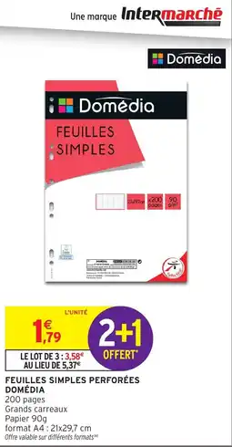 Intermarché Domédia Feuilles simples offre
