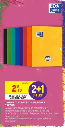 Intermarché Oxford CAHIER DUO offre