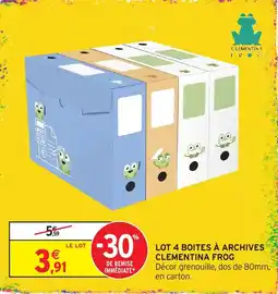 Intermarché CLEMENTINA FROG BOITES À ARCHIVES offre