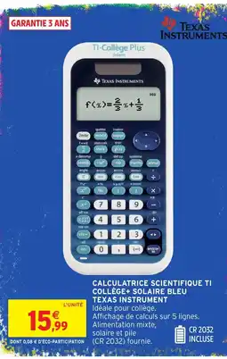 Intermarché Texas Instruments TI-Collège Plus Solaire offre
