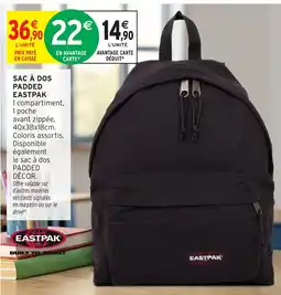 Intermarché EASTPAK SAC À DOS PADDED offre