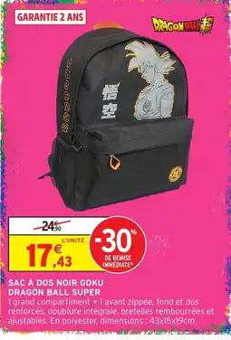 Intermarché DRAGON BALL SUPER SAC À DOS NOIR GOKU offre