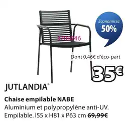 JYSK JUTLANDIA Chaise empilable NABE offre