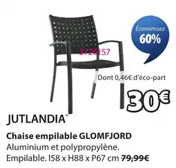 JYSK JUTLANDIA Chaise empilable GLOMFJORD offre