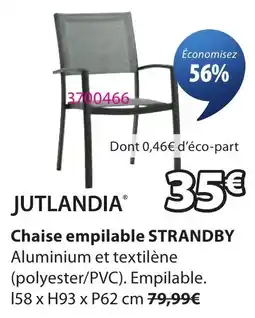 JYSK JUTLANDIA Chaise empilable STRANDBY offre
