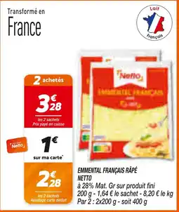 Netto Netto Emmental français râpé offre