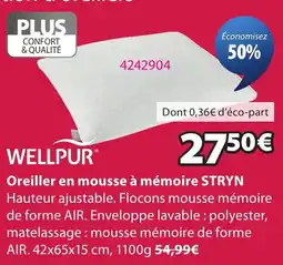 JYSK WELLPUR Oreiller en mousse à mémoire STRYN offre