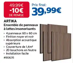 Costco ARTIKA Ensemble de panneaux à lattes insonorisants offre