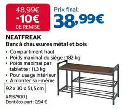 Costco NEATFREAK Banc à chaussures métal et bois offre